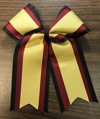 Black, Maroon, and Vegas Gold 3 Layer Bow