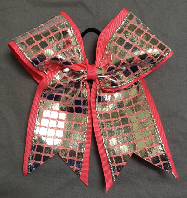 Pink and Silver Disco Bow