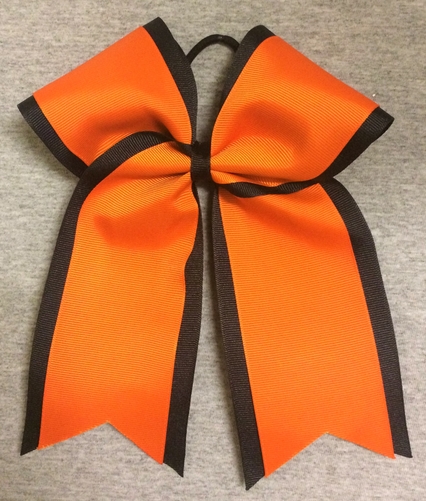 Black Orange 2 Layer Bow
