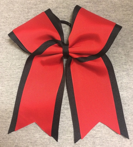 Black Red 2 Layer Bow