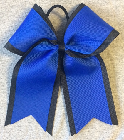 Black Royal Blue 2 Layer Bow