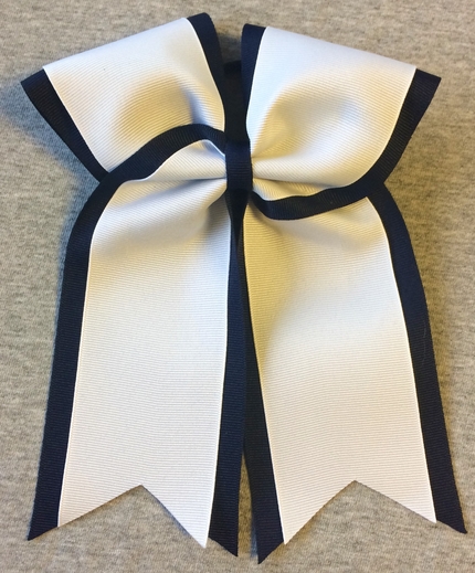 Navy Blue White 2 Layer Bow