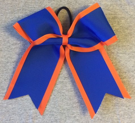 Orange Royal Blue 2 Layer Bow