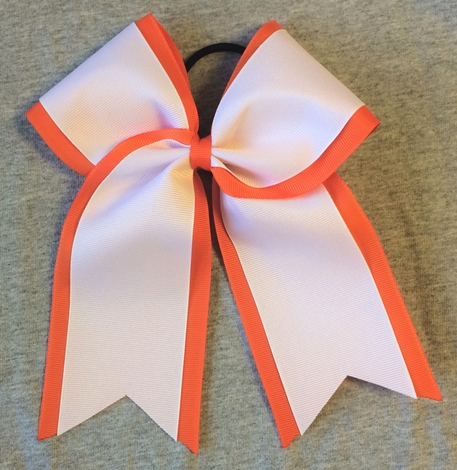 Orange White 2 Layer Bow
