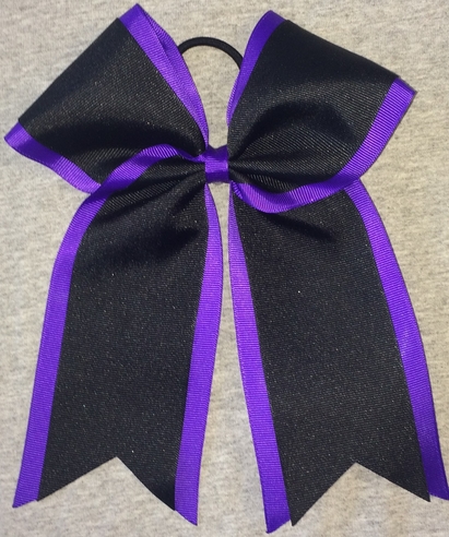 Purple Black 2 Layer Bow