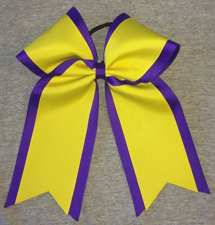 Purple Yellow 2 Layer Bow