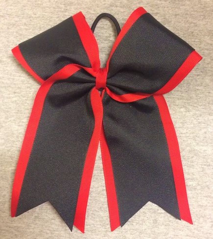 Red Black 2 Layer Bow