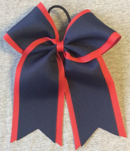 Red Navy Blue 2 Layer Bow