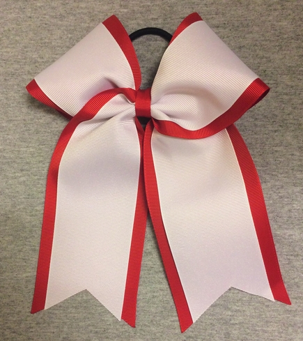 Red White 2 Layer Bow