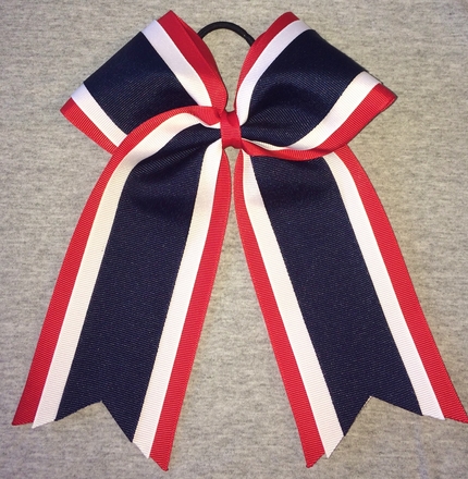 Red White Navy Blue 3 Layer Bow