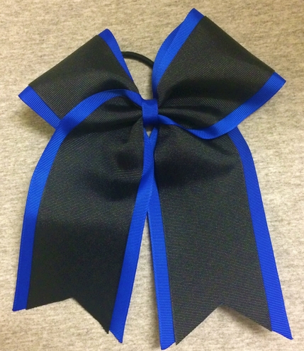 Royal Blue Black 2 Layer Bow