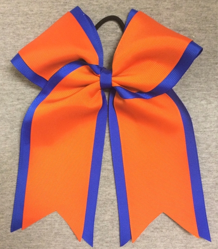 Royal Blue Orange 2 Layer Bow