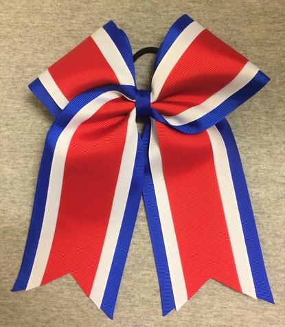 Royal White Red 3 Layer Bow