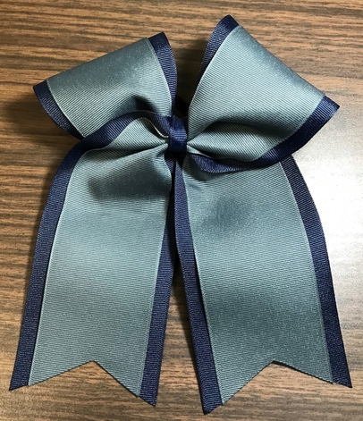 Navy Blue and Graphite Gray 2 Layer Bow