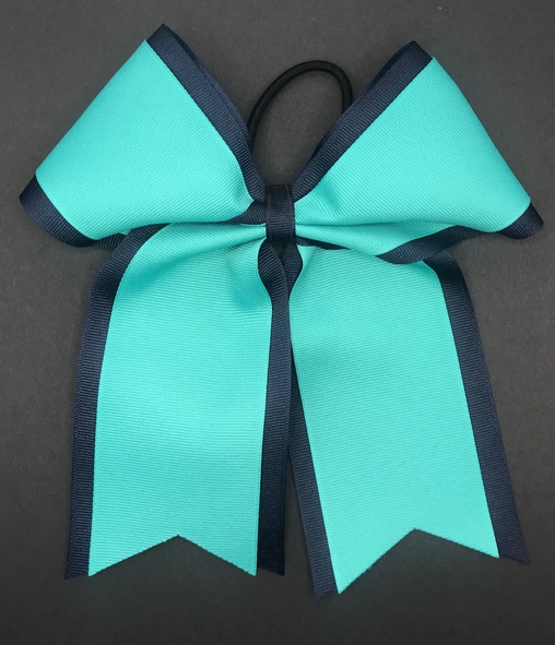 Navy Blue and Teal 2 Layer Bow