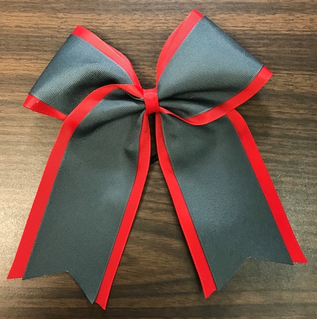 Red and Graphite Gray 2 Layer Bow