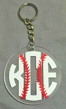 Baseball Monogram Keychain