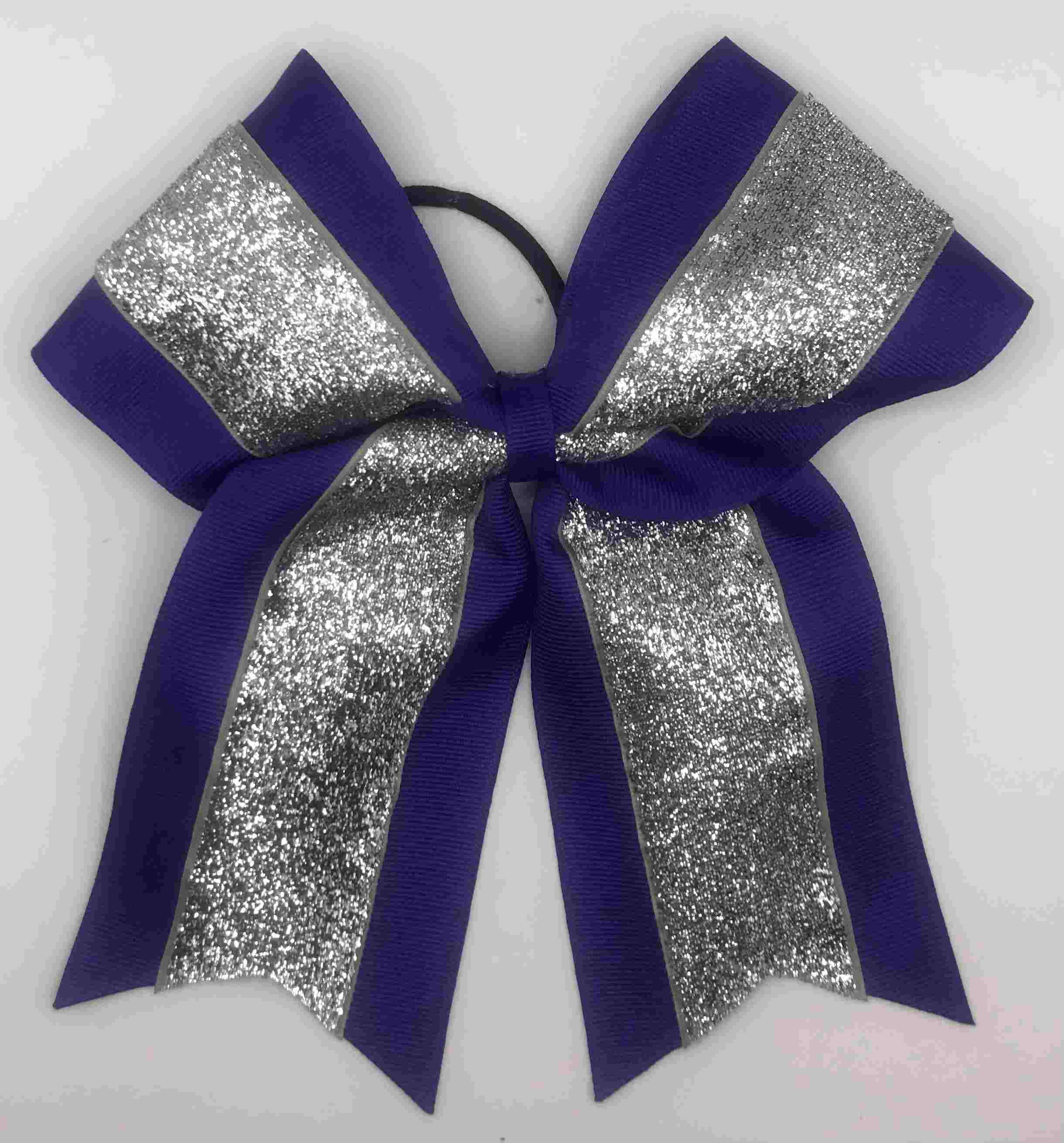 Purple with Silver Glitter Bow