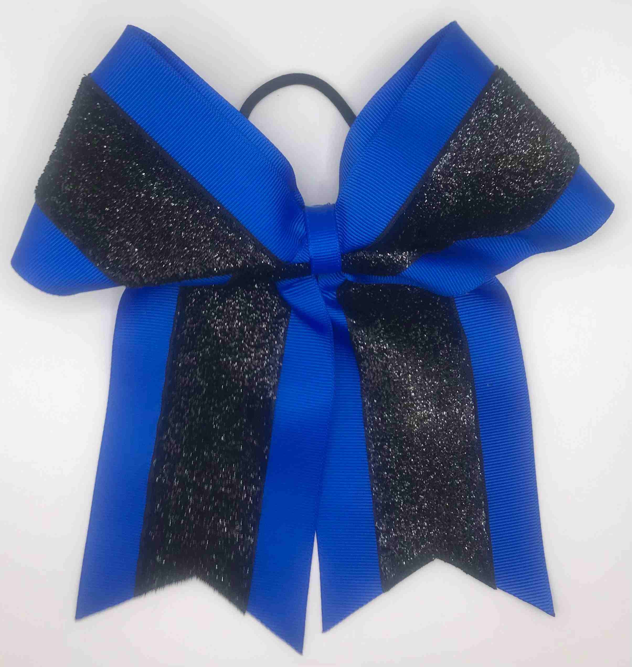 Royal Blue with Black Glitter Bow