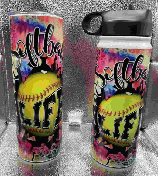 "Softball Life" Tumbler or Water Bottle