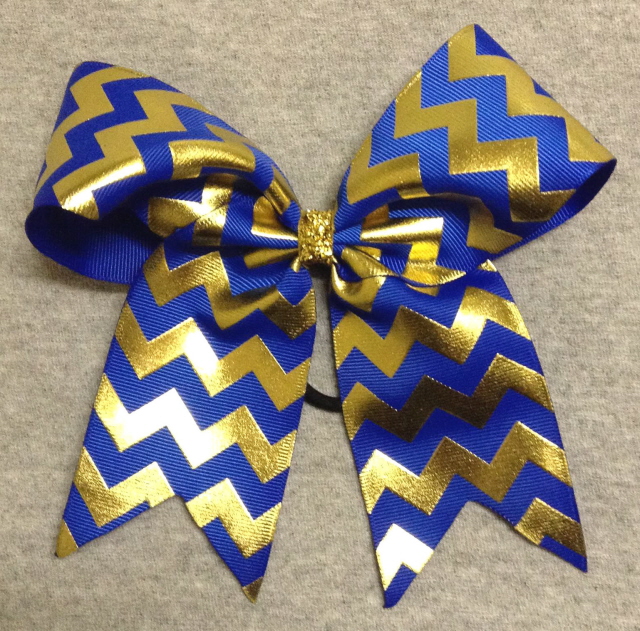 Royal Blue and Gold Foil Chevron